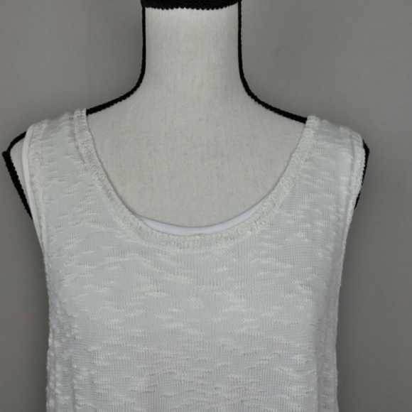 NWT Kensie Off White Double Layer Tank Size Large - Picture 3 of 12